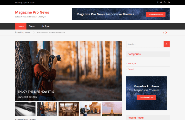 Magazine Pro – Free News Magazine WordPress Theme for Online Publishers
