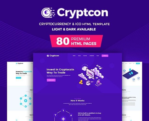 cryptcon - ICO, NFT Marketplace And Crypto Currency html Template